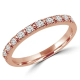 1/4 CTW Round Diamond Semi-Eternity Wedding Band Ring in 14K Rose Gold (MD160274)