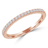 1/4 CTW Round Diamond Semi-Eternity Wedding Band Ring in 14K Rose Gold (MD160275)