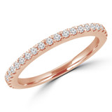 1/4 CTW Round Diamond Semi-Eternity Wedding Band Ring in 14K Rose Gold (MD160276)