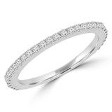 1/3 CTW Round Diamond Semi-Eternity Wedding Band Ring in 14K White Gold (MD160307)
