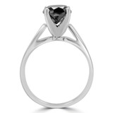 1 3/4 CT Round Black Diamond Solitaire Engagement Ring in 14K White Gold (MD160317)