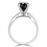 2 2/5 CT Round Black Diamond Solitaire Engagement Ring in 14K White Gold (MD160321)