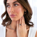 2 2/5 CT Round Black Diamond Solitaire Engagement Ring in 14K White Gold (MD160321)