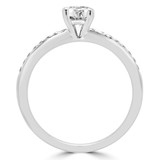 3/4 CTW Round Diamond Solitaire with Accents Engagement Ring in 18K White Gold (MD160334)
