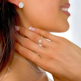 3/4 CTW Round Diamond Solitaire with Accents Engagement Ring in 18K White Gold (MD160334)