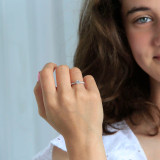 3/4 CTW Round Diamond Solitaire with Accents Engagement Ring in 18K White Gold (MD160335)