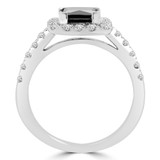 1 7/8 CTW Princess Black Diamond Halo Engagement Ring in 14K White Gold (MD160362)