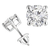 2/5 CTW Round Diamond 4-Prong Solitaire Stud Earrings in 14K White Gold (MD160409)