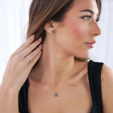 2/5 CTW Princess Black Diamond 4-Prong Solitaire Stud Earrings in 14K White Gold (MD160446)