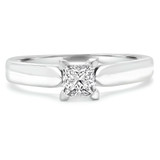 3/8 CT Princess Diamond Solitaire Engagement Ring in 14K White Gold (MD160465)