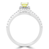 7/8 CTW Radiant Yellow Diamond Halo Engagement Ring in 14K White Gold (MD170089)