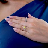7/8 CTW Radiant Yellow Diamond Halo Engagement Ring in 14K White Gold (MD170089)