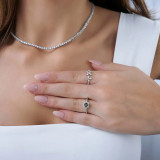 2/3 CTW Round Black Diamond Halo Engagement Ring in 14K White Gold with Accents (MD170109)