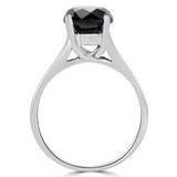 1 1/2 CT Round Black Diamond Solitaire Engagement Ring in 14K White Gold (MD170224)