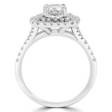 1 2/5 CTW Round Diamond Double Halo Engagement Ring in 14K White Gold (MD170293)