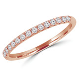 1/5 CTW Round Diamond Semi-Eternity Wedding Band Ring in 14K Rose Gold (MD170313)