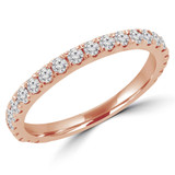 2/5 CTW Round Diamond 3/4 Way Semi-Eternity Wedding Band Ring in 14K Rose Gold (MD170319)