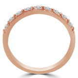 1/4 CTW Round Diamond Semi-Eternity Wedding Band Ring in 14K Rose Gold (MD170322)