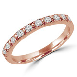 1/4 CTW Round Diamond Semi-Eternity Wedding Band Ring in 14K Rose Gold (MD170322)