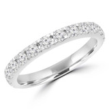 7/8 CTW Round Diamond Semi-Eternity Wedding Band Ring in 14K White Gold (MD170326)