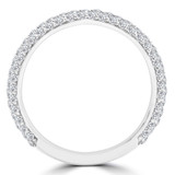 1 1/10 CTW Round Diamond Semi-Eternity Wedding Band Ring in 14K White Gold (MD170328)