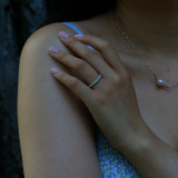 1 1/10 CTW Round Diamond Semi-Eternity Wedding Band Ring in 14K White Gold (MD170328)