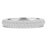 1 1/10 CTW Round Diamond Semi-Eternity Wedding Band Ring in 14K White Gold (MD170328)