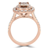 2 1/20 CTW Radiant Champagne Diamond Double Halo Engagement Ring in 14K Rose Gold (MD170346)