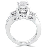 1 CTW Round Diamond Solitaire with Accents Engagement Ring and Wedding Band Set Ring in 14K White Gold (MD170353)