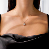 9/10 CTW Princess Diamond Double Halo Pendant Necklace in 14K Yellow Gold (MD170362)