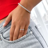 1/4 CTW Round Diamond Semi-Eternity Wedding Band Ring in 14K White Gold (MD170424)