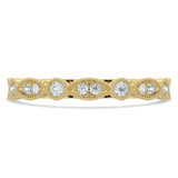 1/4 CTW Round Diamond Vintage Semi-Eternity Wedding Band Ring in 14K Yellow Gold (MD170429)