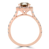 2 1/3 CTW Oval Champagne Diamond Halo Engagement Ring in 14K Rose Gold (MD170443)