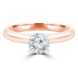 2/3 CT Round Diamond Solitaire Engagement Ring in 14K Rose Gold (MD180009)