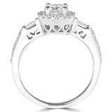 7/8 CTW Round Diamond Halo Engagement Ring in 14K White Gold (MD180036)