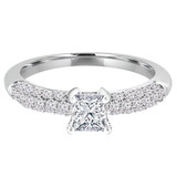 3/4 CTW Princess Diamond Solitaire with Accents Engagement Ring in 14K White Gold (MD180095)