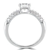 3/4 CTW Princess Diamond Solitaire with Accents Engagement Ring in 14K White Gold (MD180095)