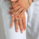 2 1/5 CTW Round Champagne Diamond Halo Engagement Ring in 14K White Gold (MD180123)