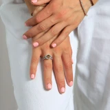 2 1/5 CTW Round Champagne Diamond Halo Engagement Ring in 14K White Gold (MD180123)