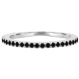 1/3 CTW Round Black Diamond Semi-Eternity Wedding Band Ring in 14K White Gold (MD180191)