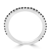 1/3 CTW Round Black Diamond Semi-Eternity Wedding Band Ring in 14K White Gold (MD180191)