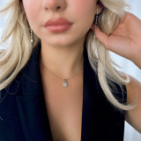 5/8 CTW Round Diamond Double Halo Pendant Necklace in 14K Rose Gold (MD180222)