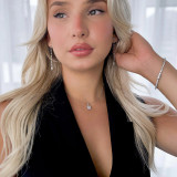 5/8 CTW Round Diamond Double Halo Pendant Necklace in 14K Rose Gold (MD180222)