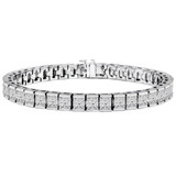 9 1/2 CTW Princess Diamond Tennis Bracelet in 14K White Gold (MD180233)