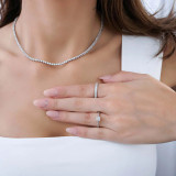 7/8 CTW Princess Diamond Solitaire with Accents Engagement Ring in 14K White Gold (MD180243)