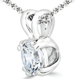 1/3 CT Round Diamond Solitaire Pendant Necklace in 14K White Gold (MD180368)
