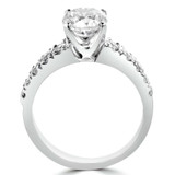9/10 CTW Round Diamond Solitaire with Accents Engagement Ring in 14K White Gold (MD180405)