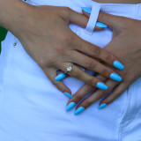 1 1/5 CTW Round Diamond Solitaire with Accents Engagement Ring in 14K White Gold (MD180415)