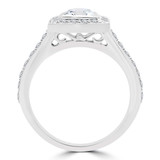 1 1/4 CTW Princess Diamond Bezel Set Halo Engagement Ring in 14K White Gold (MD180475)