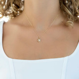 3/4 CTW Round Diamond Halo Pendant Necklace in 14K Yellow Gold (MD180484)